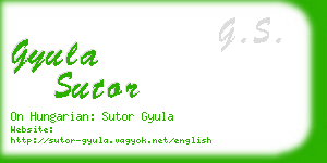 gyula sutor business card